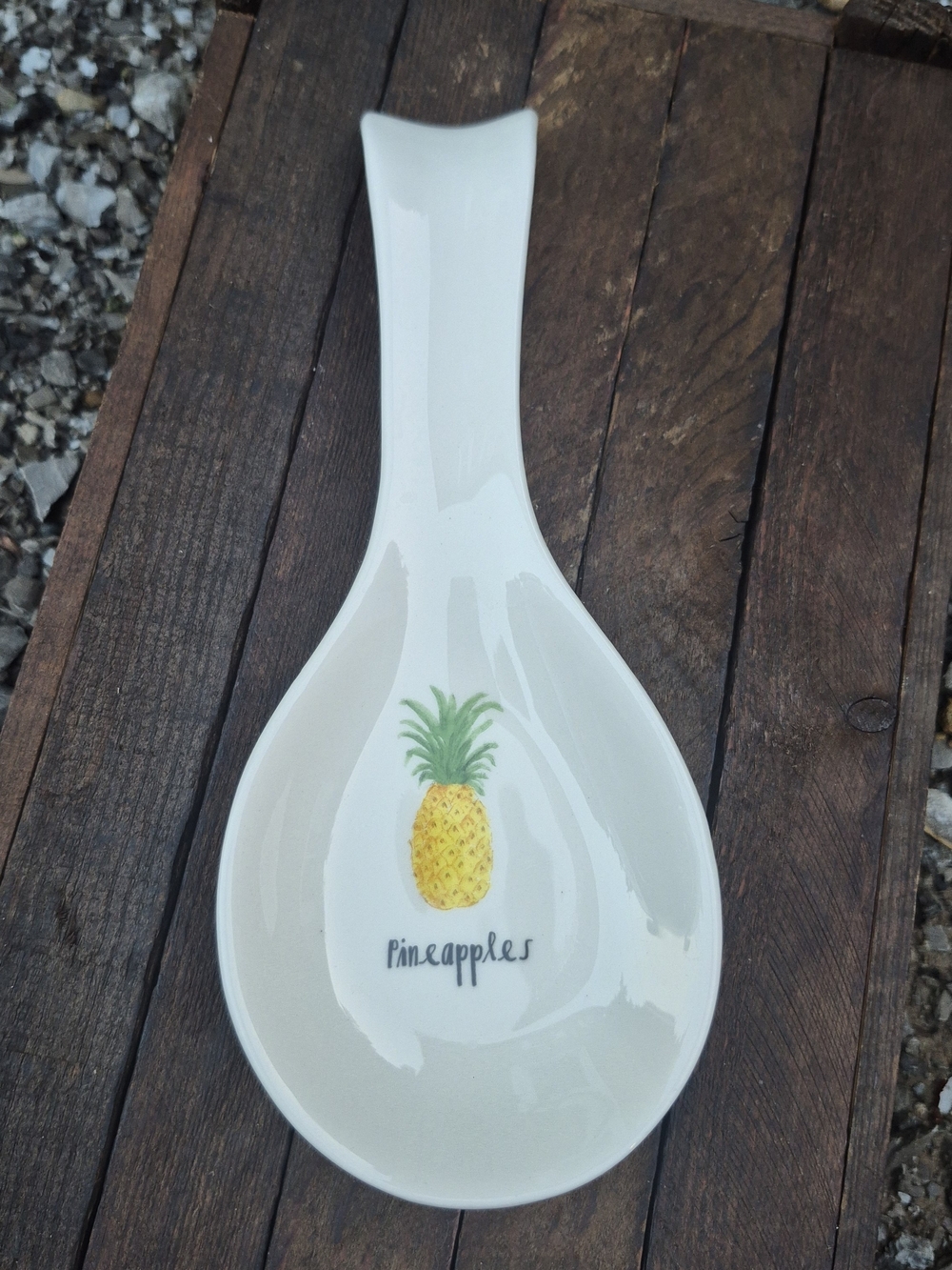 Rae Dunn Pineapple Ceramic Spoon Rest - 2017 Artisan Collection